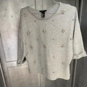 Loose Fitting Short Sleeve Sweatshirt